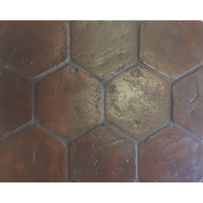 Close up of Handmade Hexagon Terracotta. Sealed with 2 coats LTP Boiled Linseed Oil and finished with 2 coats LTP Clear Wax.